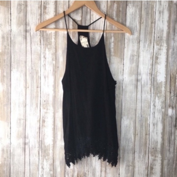 Blu Pepper Tops - Blu Pepper Black Lace Bottom Tank